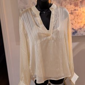 NWT 7 for All Mankind Holiday Stripe Long Sleeve Top Size L